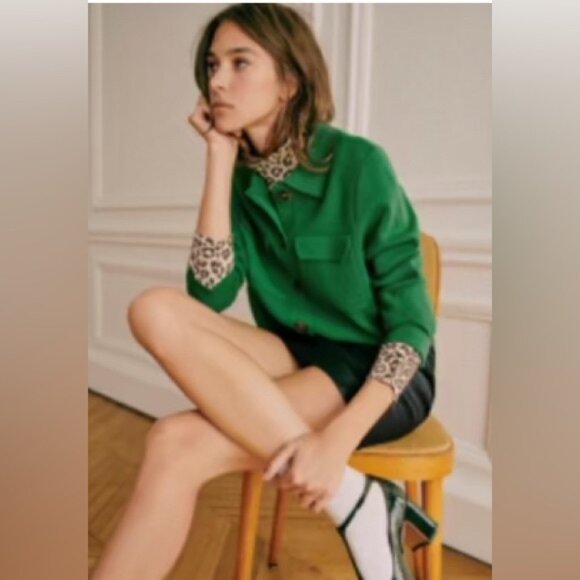 Sezane Betty Cardigan Vert. - Size S - Picture 5 of 5